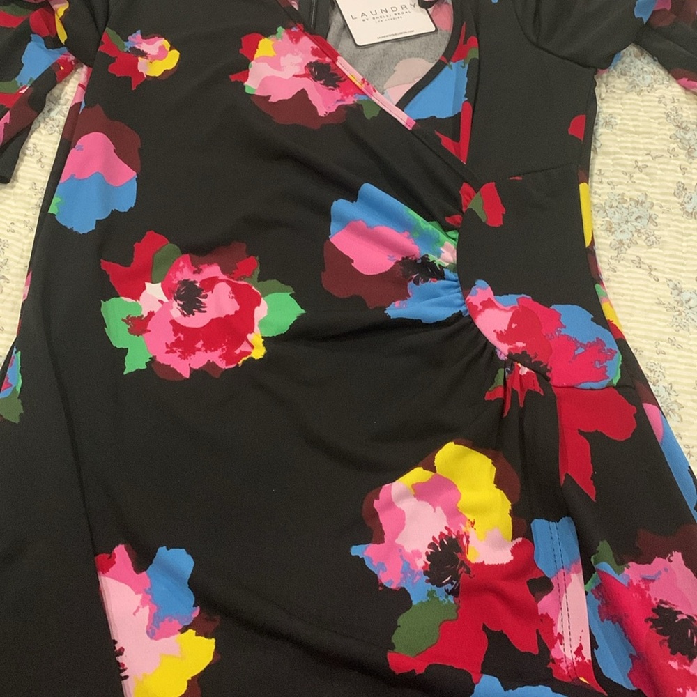 Laundry By Shelli Segal Floral Wrap Dress Size Med NEW with Tags Gorgeous style - Picture 4 of 10